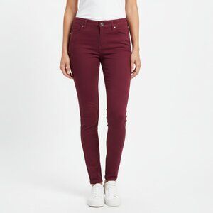Active USA Women’s Large Burgundy Skinny Jeggings Stretch Pants Low Rise Casual